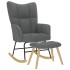 Sillón mecedora con taburete tela gris