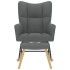 Sillón mecedora con taburete tela gris