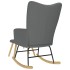 Sillón mecedora con taburete tela gris