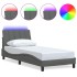 Estructura de cama sin colchón tela gris oscuro 90x200