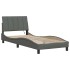 Estructura de cama sin colchón tela gris oscuro 90x200