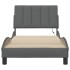 Estructura de cama sin colchón tela gris oscuro 90x200