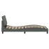 Estructura de cama sin colchón tela gris oscuro 90x200