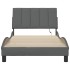 Estructura de cama sin colchón tela gris oscuro 90x200