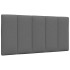 Estructura de cama sin colchón tela gris oscuro 90x200