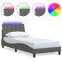 Estructura de cama sin colchón tela gris oscuro 80x200
