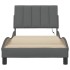 Estructura de cama sin colchón tela gris oscuro 80x200