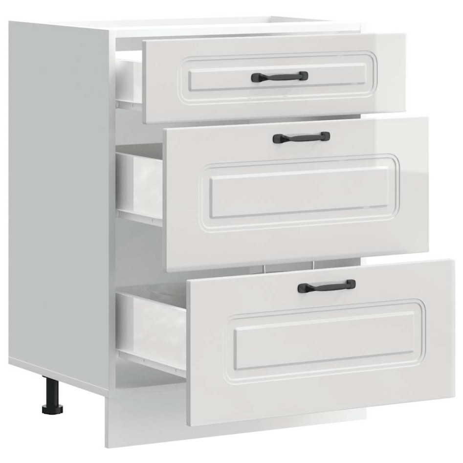 Mueble bajo cocina Kalmar madera ingeniería blanca alto