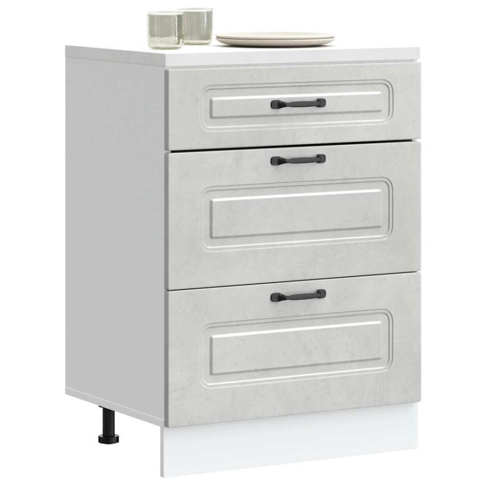 Mueble bajo de cocina Kalmar madera de ingeniería gris