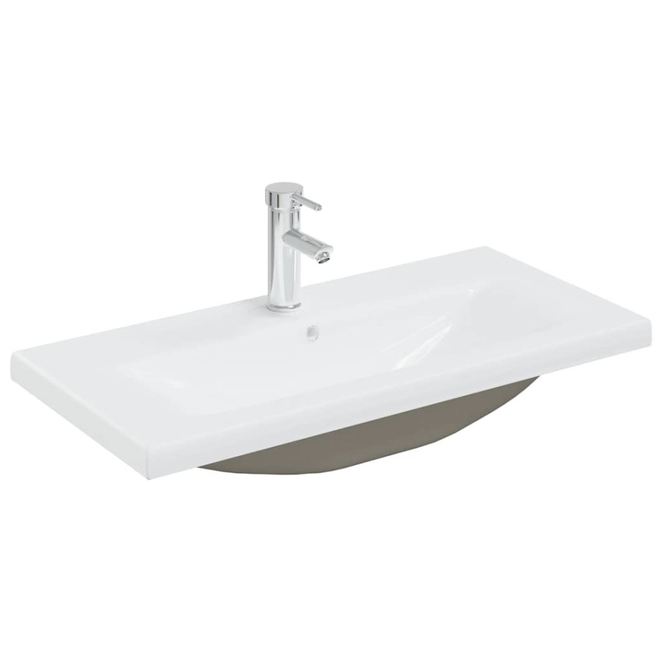 Mueble para lavabo con lavabo integrado y grifo roble