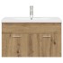 Mueble para lavabo con lavabo integrado y grifo roble