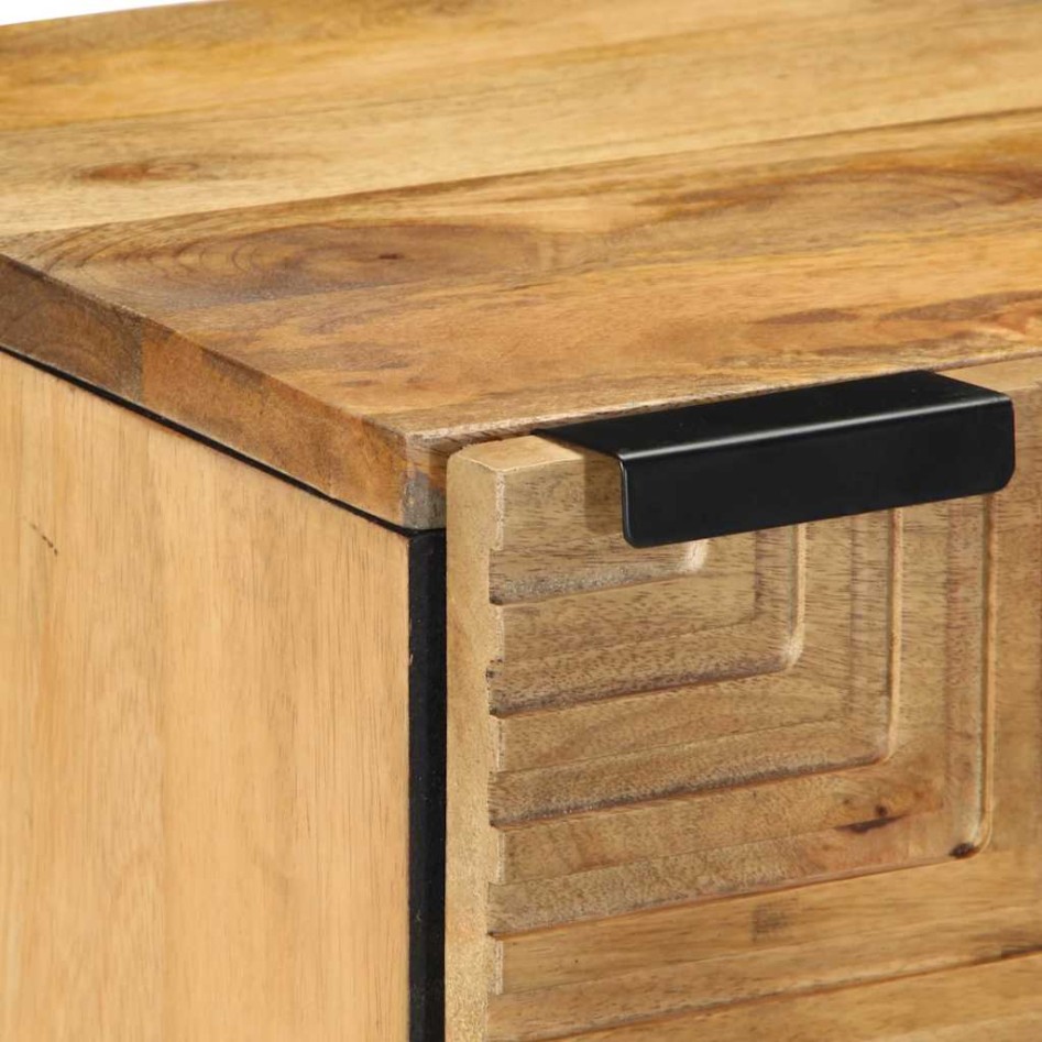 Mesitas de noche 2 uds madera maciza de mango marrón