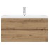 Mueble para lavabo con lavabo integrado y grifo roble