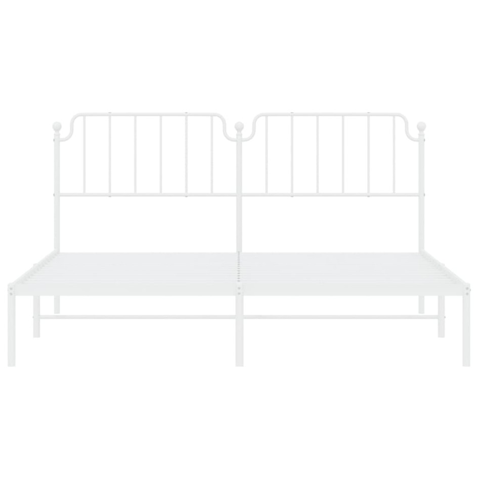 Estructura de cama con cabecero metal blanca 160x200