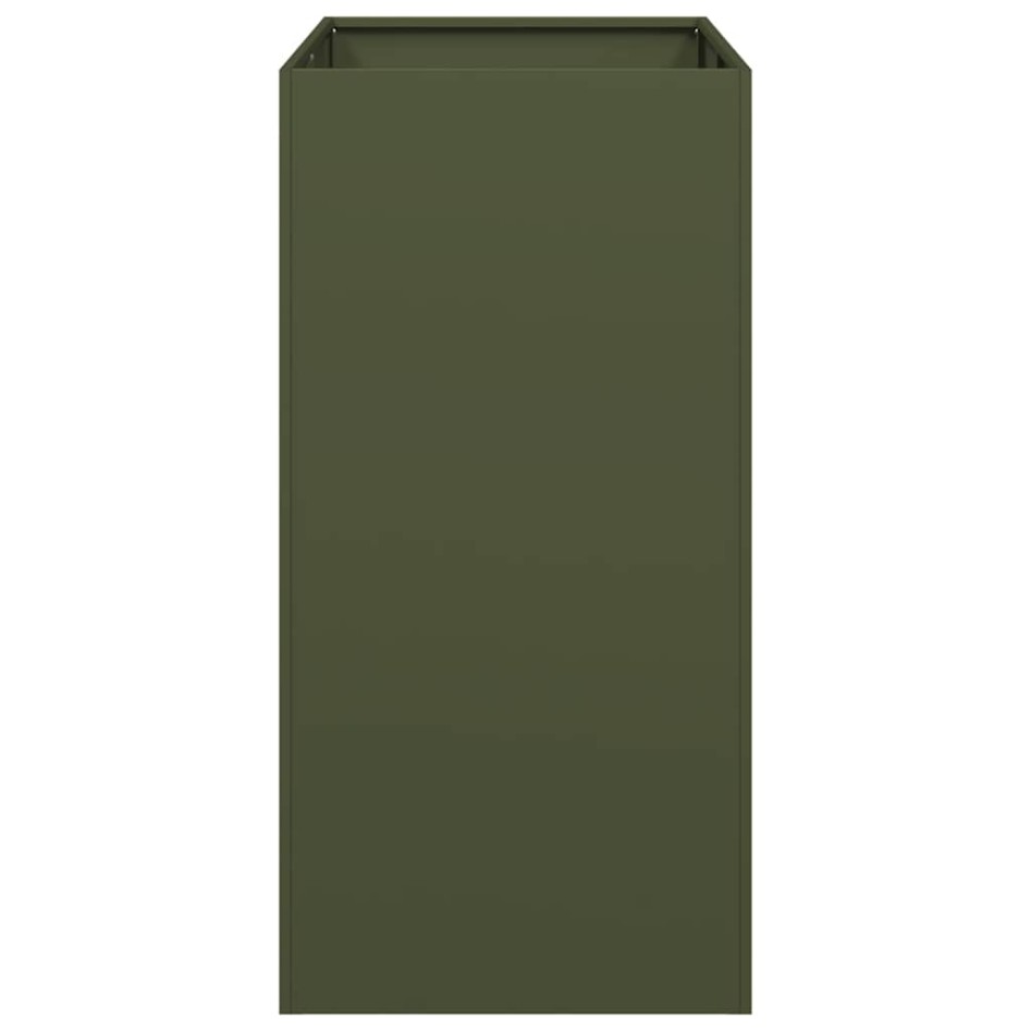 Jardinera acero verde oliva 40x80x80