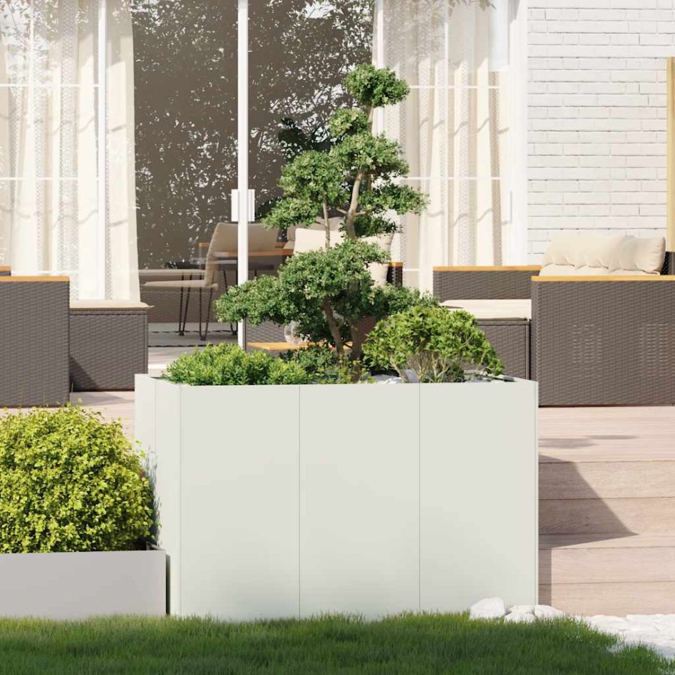 Jardinera acero blanco 120x80x80