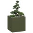 Jardinera acero verde oliva 80x80x80