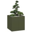 Jardinera acero verde oliva 80x80x80 cm