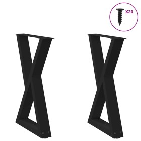 Patas para mesa de comedor 2 uds acero negro 50x(72-73,3)