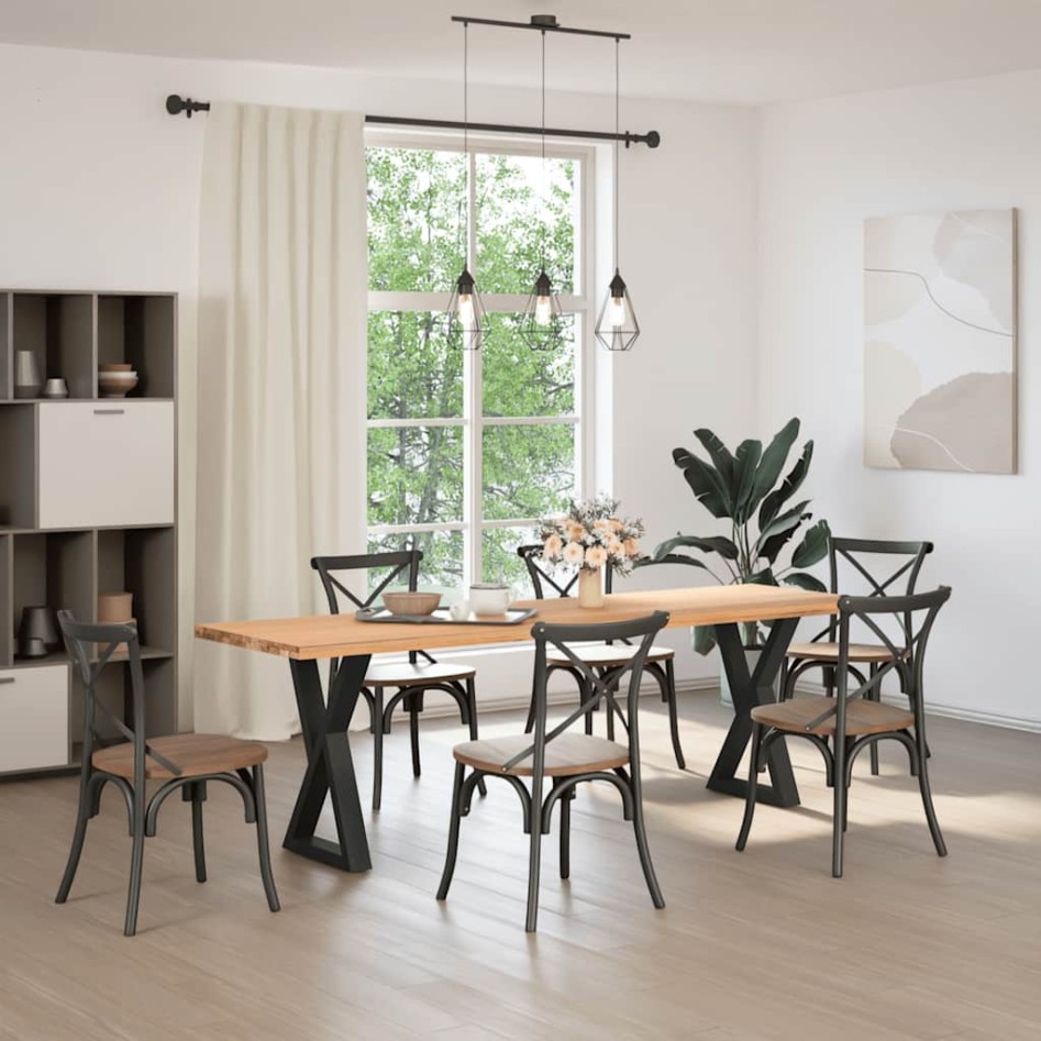 Patas para mesa de comedor 2 uds acero negro 50x(72-73,3)