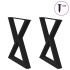 Patas para mesa de comedor 2 uds acero negro 70x(72-73,3)