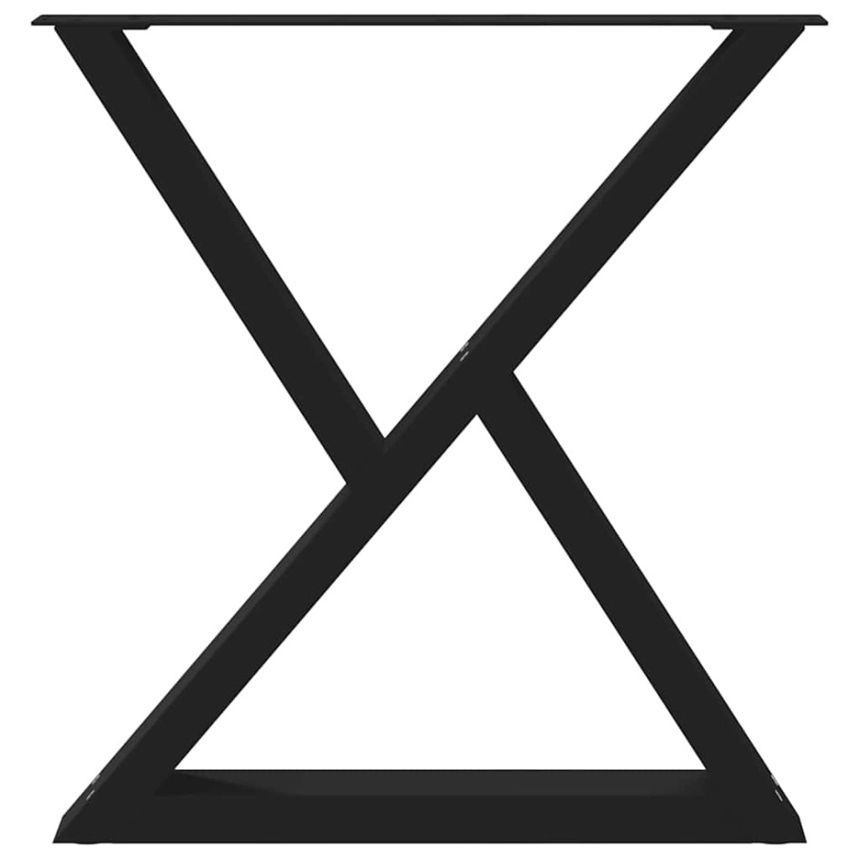 Patas para mesa de comedor 2 uds acero negro 70x(72-73,3)