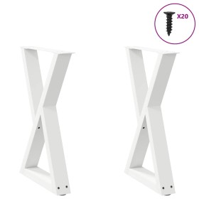 Patas de mesa de comedor 2 uds acero blanco 60x(72-73,3)