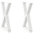 Patas de mesa de comedor 2 uds acero blanco 60x(72-73,3)