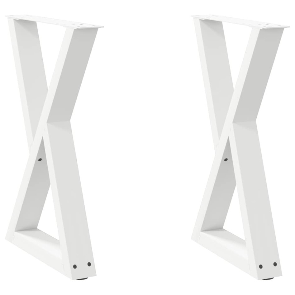 Patas de mesa de comedor 2 uds acero blanco 60x(72-73,3)