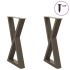Patas para mesa de comedor 2 uds acero natural 60x(72-73,3)