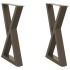 Patas para mesa de comedor 2 uds acero natural 60x(72-73,3)