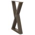 Patas para mesa de comedor 2 uds acero natural 60x(72-73,3)