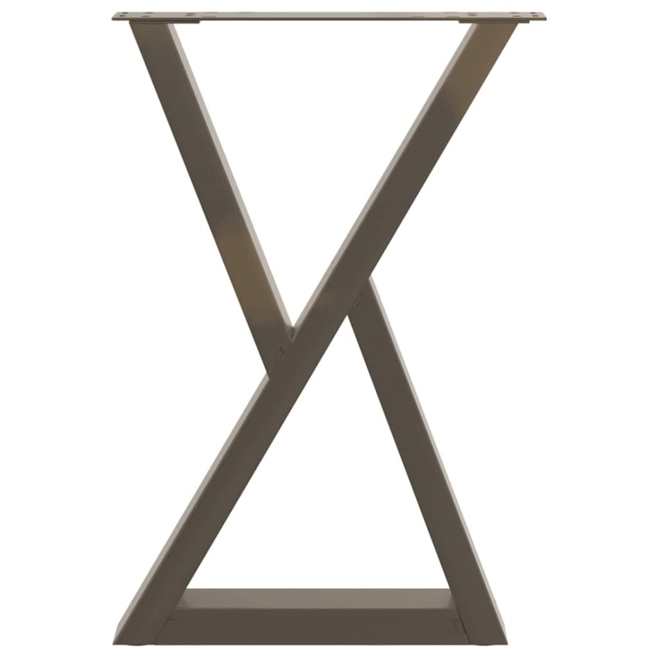 Patas para mesa de comedor 2 uds acero natural 60x(72-73,3)