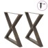 Patas para mesa de comedor 2 uds acero natural 90x(72-73,3)