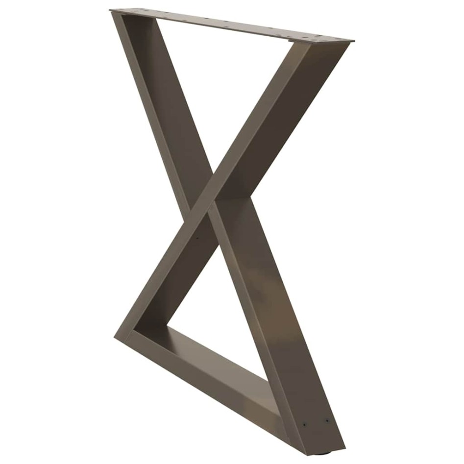 Patas para mesa de comedor 2 uds acero natural 90x(72-73,3)