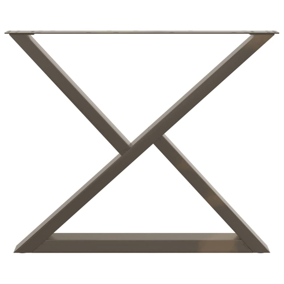 Patas para mesa de comedor 2 uds acero natural 90x(72-73,3)