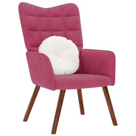 Sillón de relax de terciopelo rojo vino