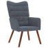 Sillón de relax con reposapiés terciopelo gris
