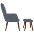 Sillón de relax con reposapiés terciopelo gris