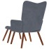 Sillón de relax con reposapiés terciopelo gris
