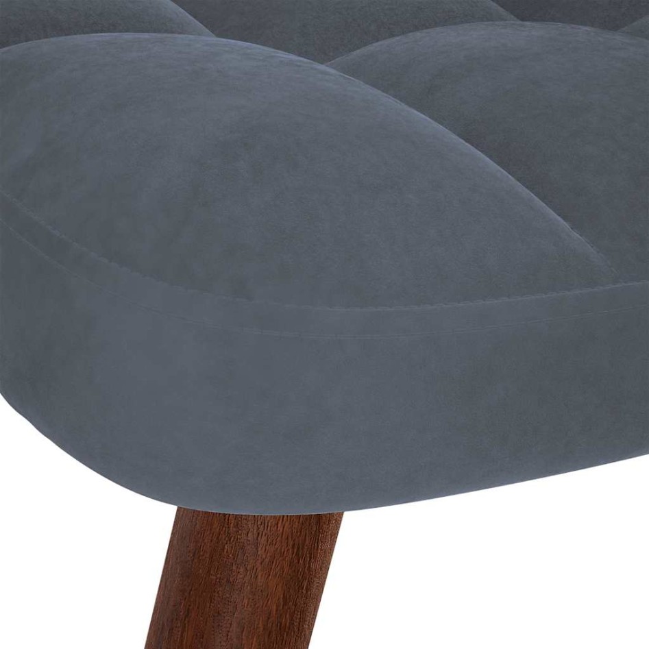 Sillón de relax con reposapiés terciopelo gris
