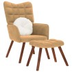 Sillón de relax con reposapiés terciopelo marrón