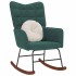 Silla mecedora de terciopelo verde