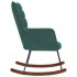 Silla mecedora de terciopelo verde