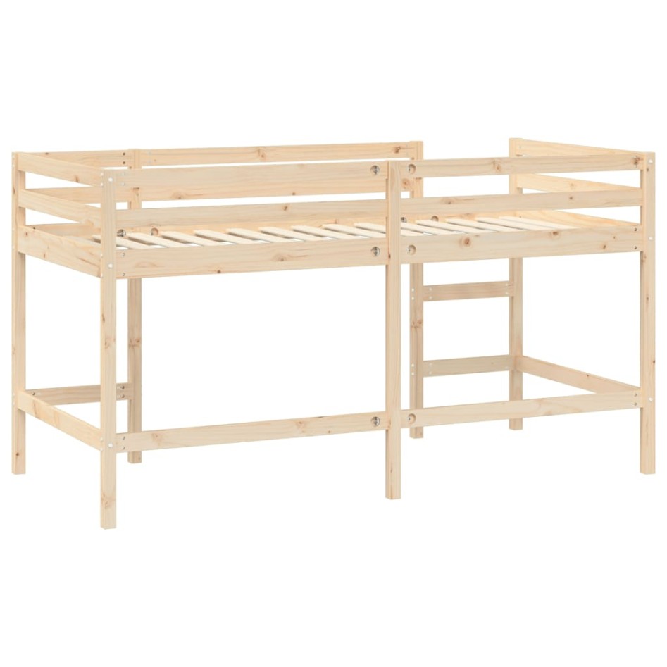 Cama alta de niños con escalera madera maciza pino 90x200