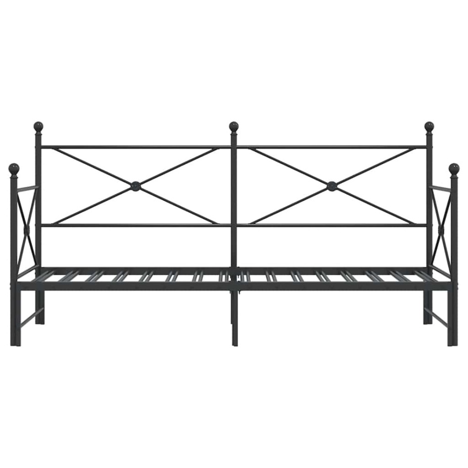 Diván con nido sin colchón negro 90x190 cm