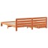 Cama sin colchón madera maciza de pino marrón cera 180x200