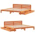 Cama sin colchón madera maciza de pino marrón cera 180x200