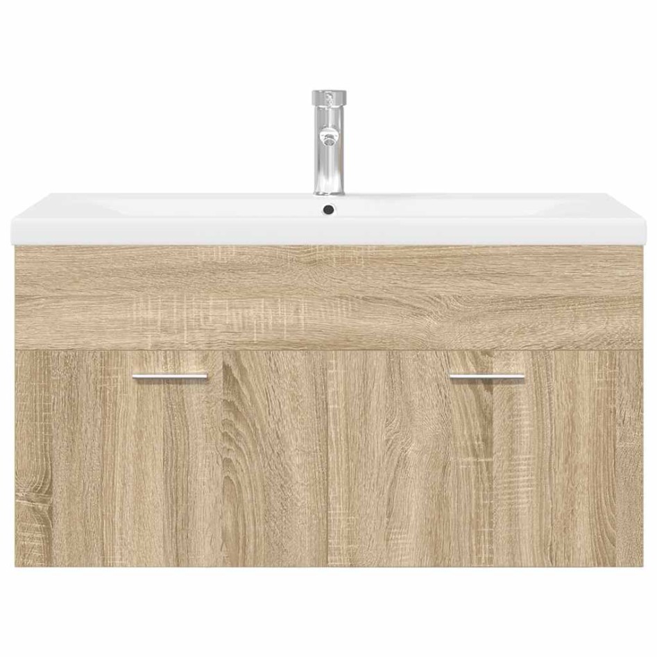 Mueble de baño con lavabo integrado roble