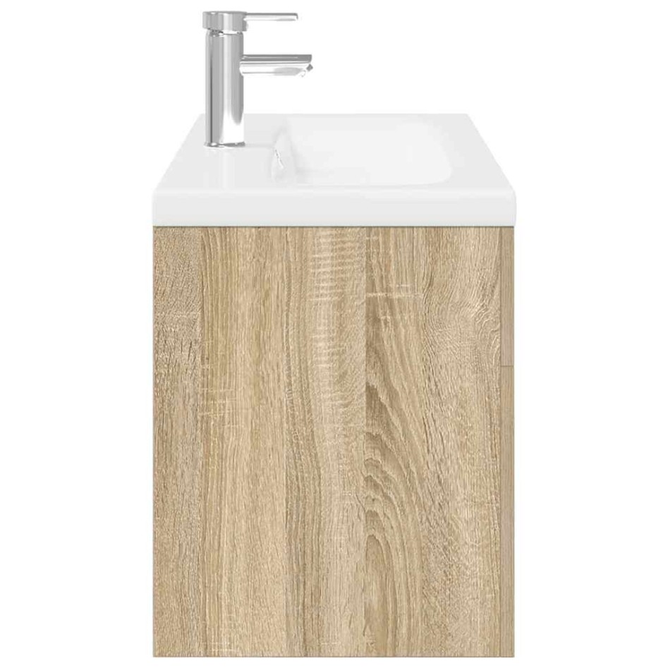 Mueble de baño con lavabo integrado roble